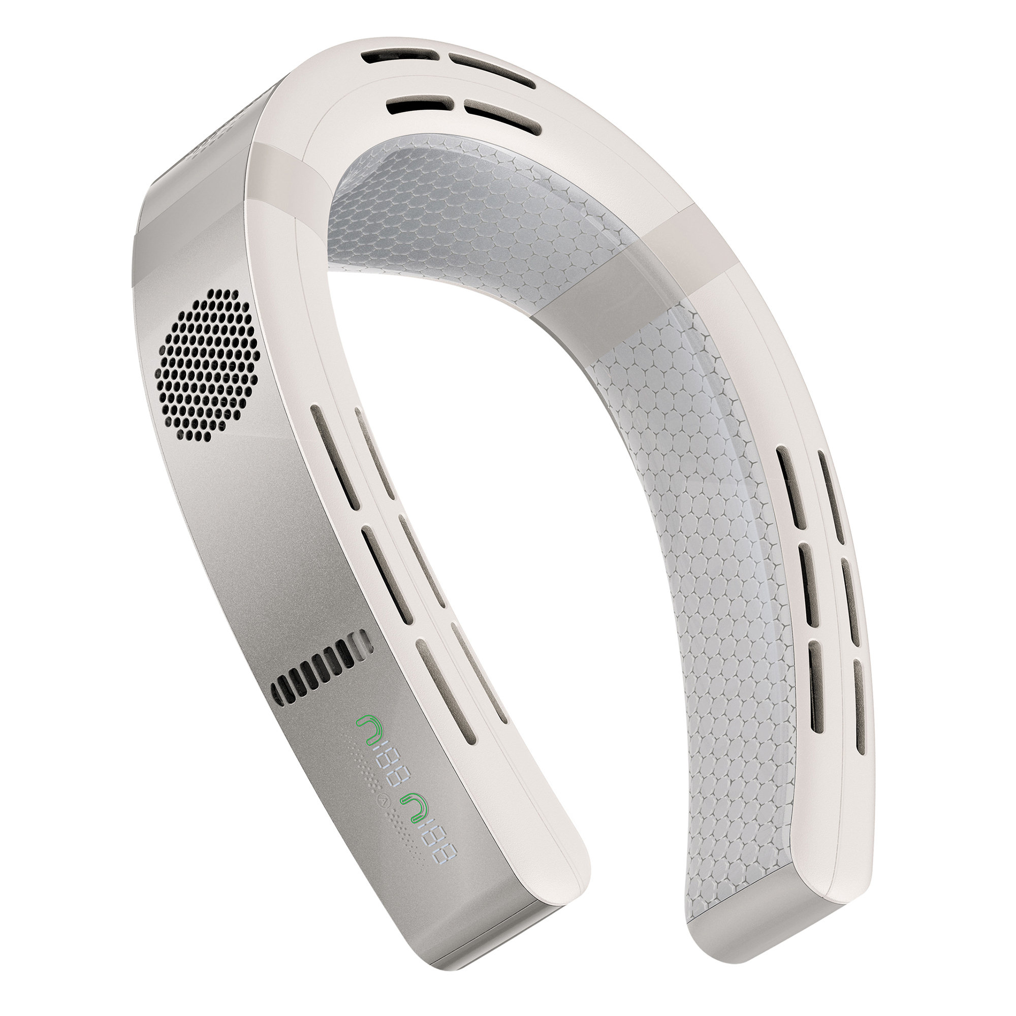 Torras Coolify Cyber Smart AI-Control Personal Portable Bladeless Neck Fan — Glacial White, Model# TORS00FX1291